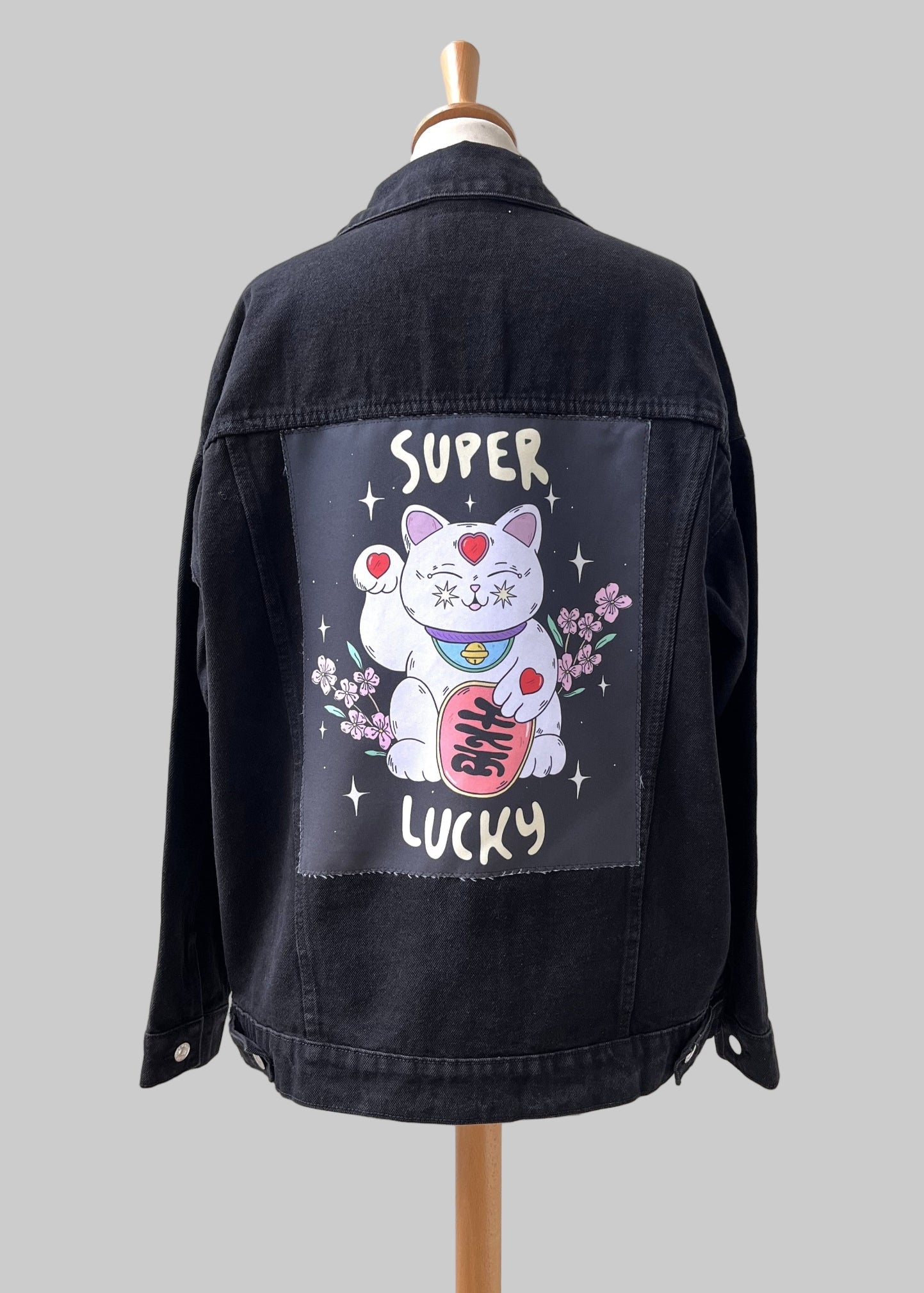 Super Lucky Cat/Black print