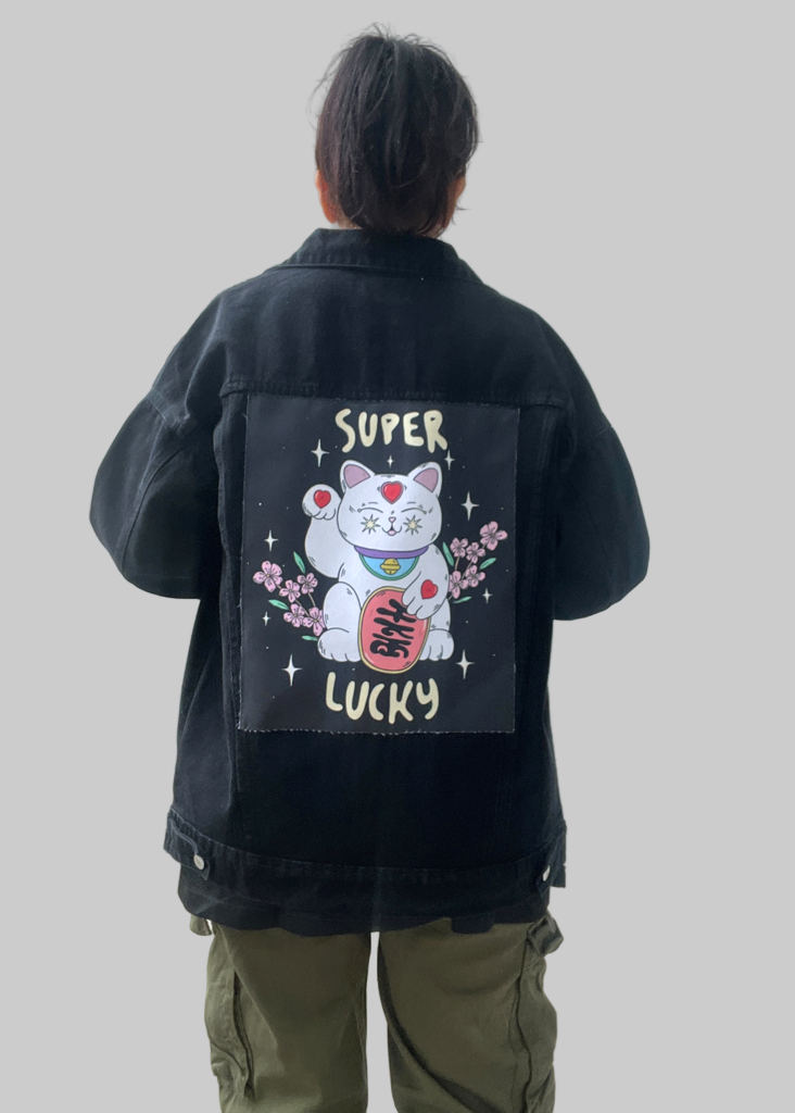 Super Lucky Cat/Black print