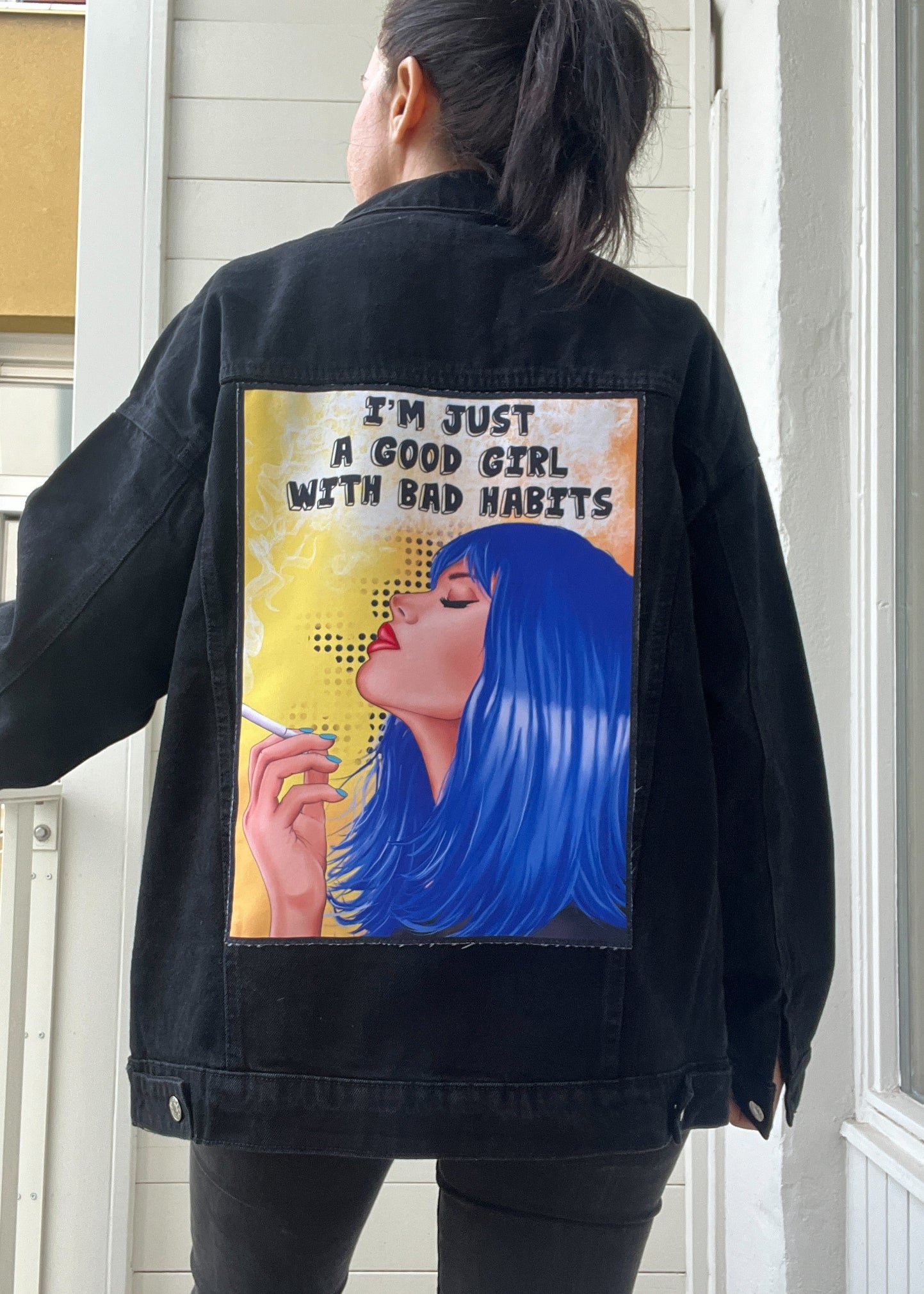 girl smoking pop art