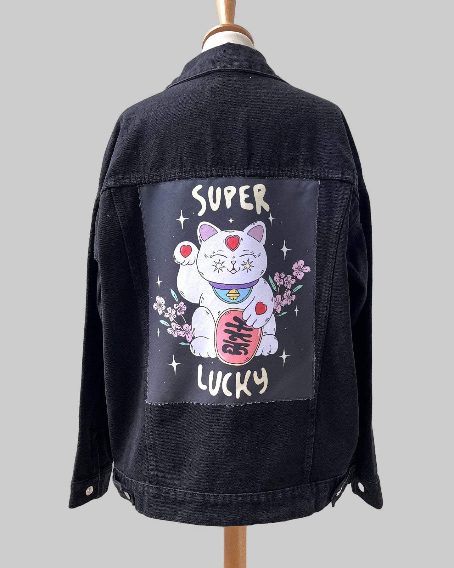 Super Lucky Cat/Black print