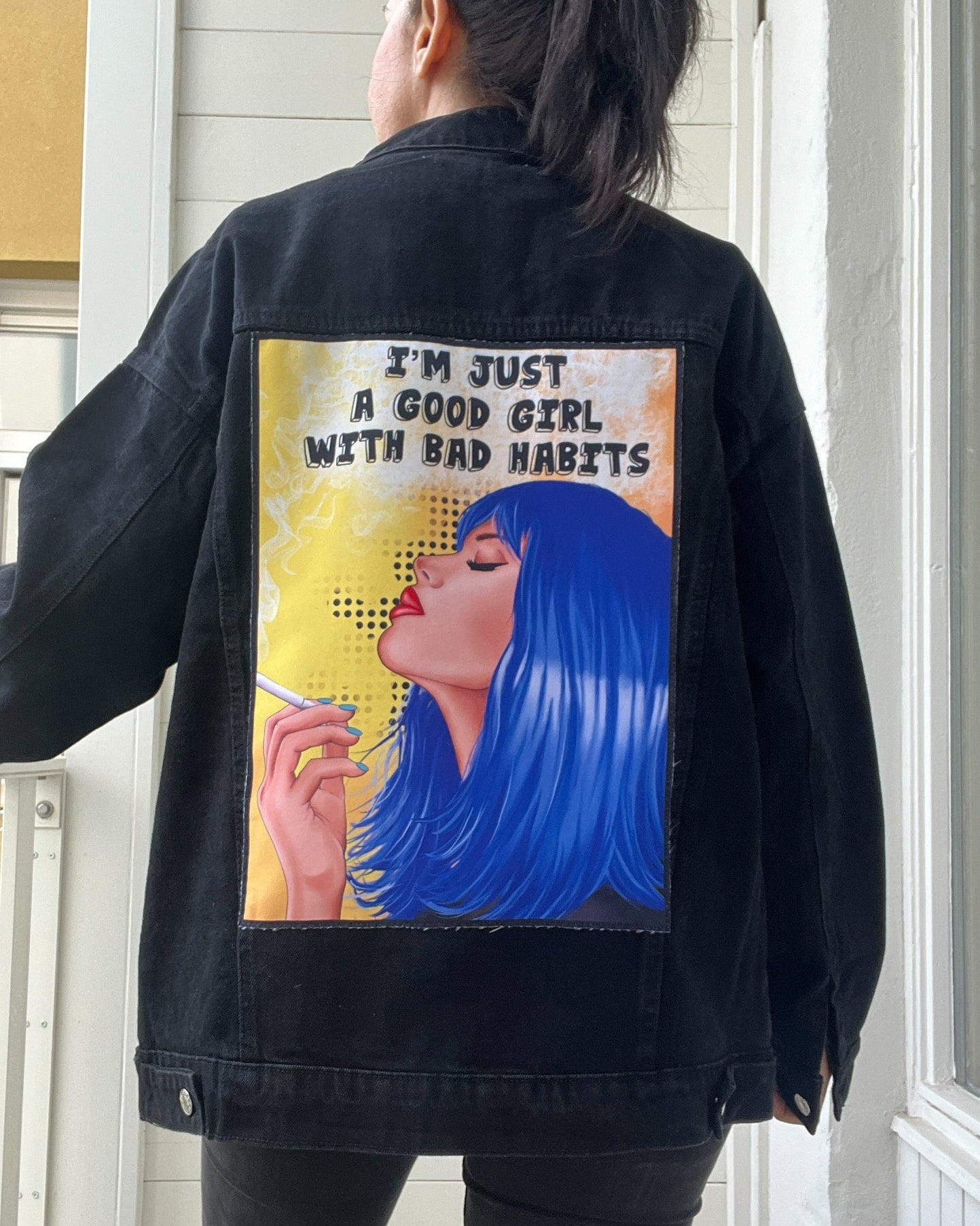 girl smoking pop art