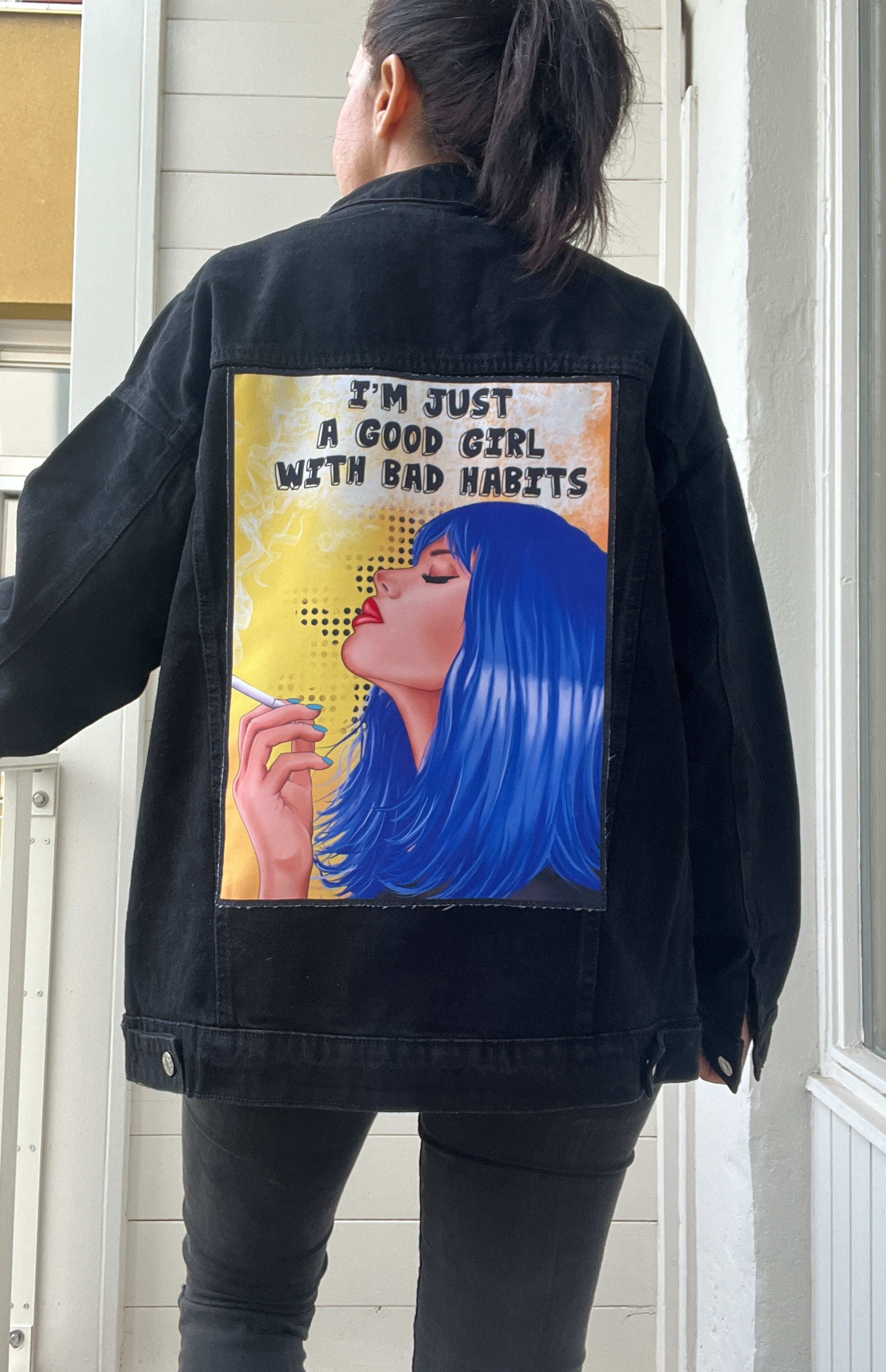 girl smoking pop art