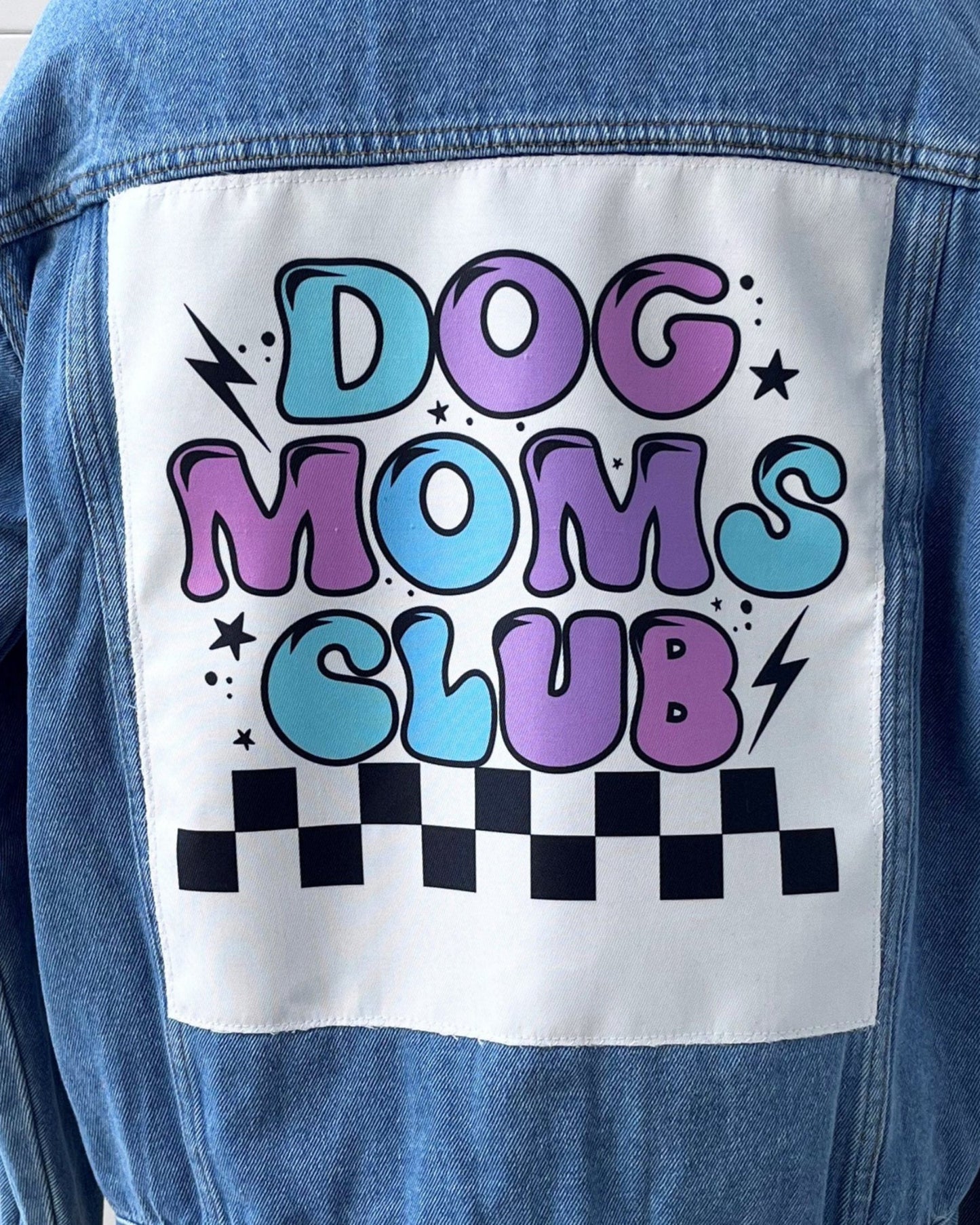 dog mums club fabric patch to sew on
