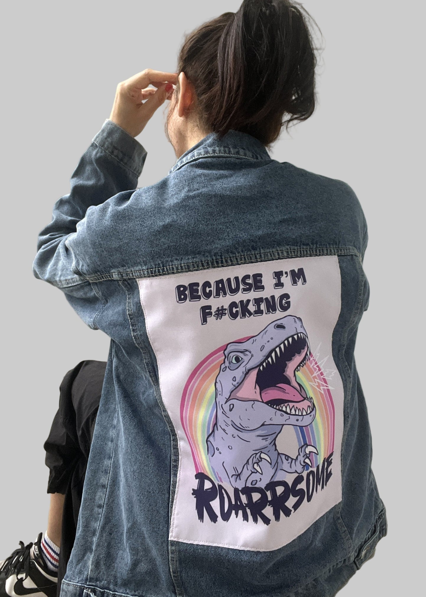 
dinosaur back patch for jacket