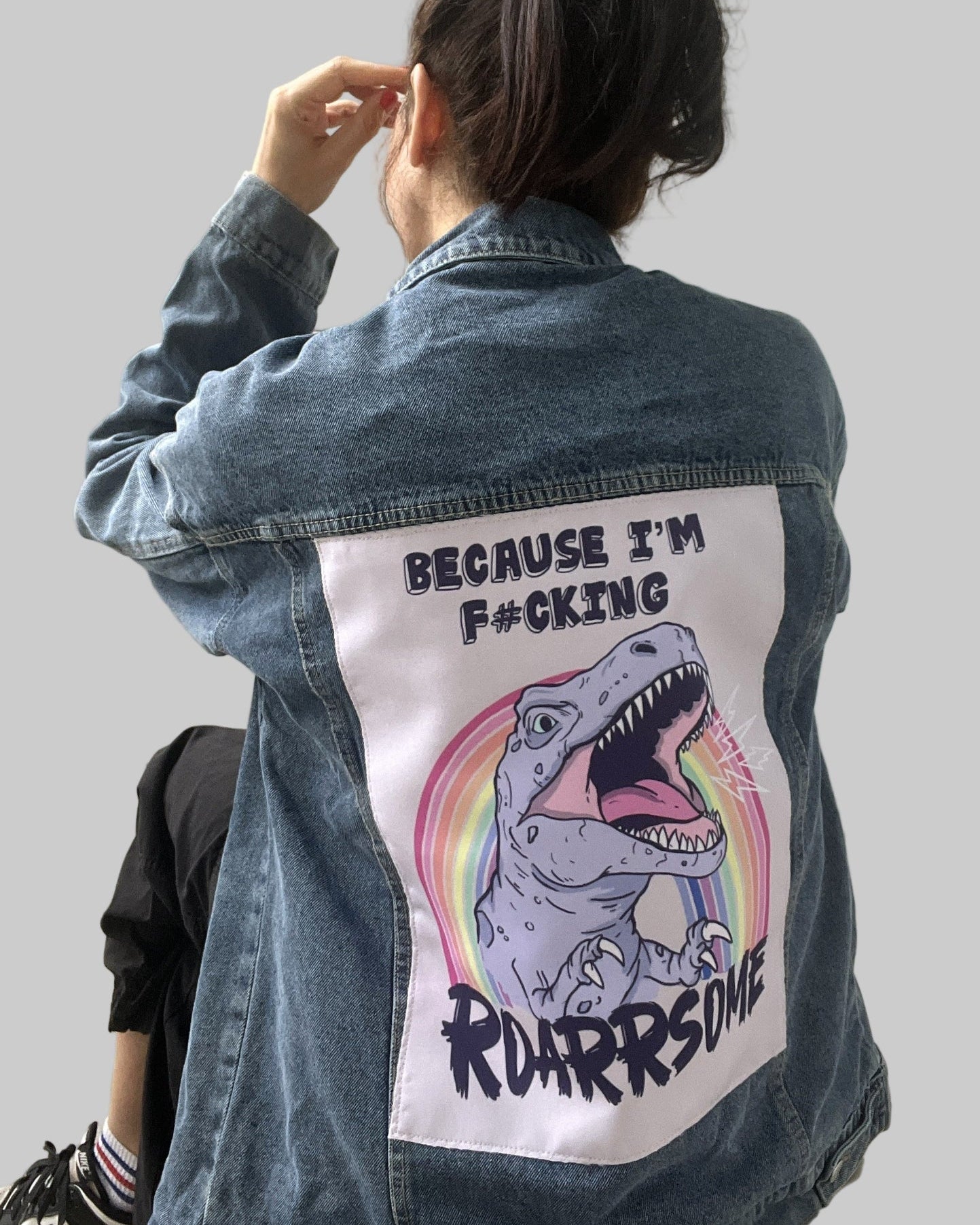 
dinosaur back patch for jacket