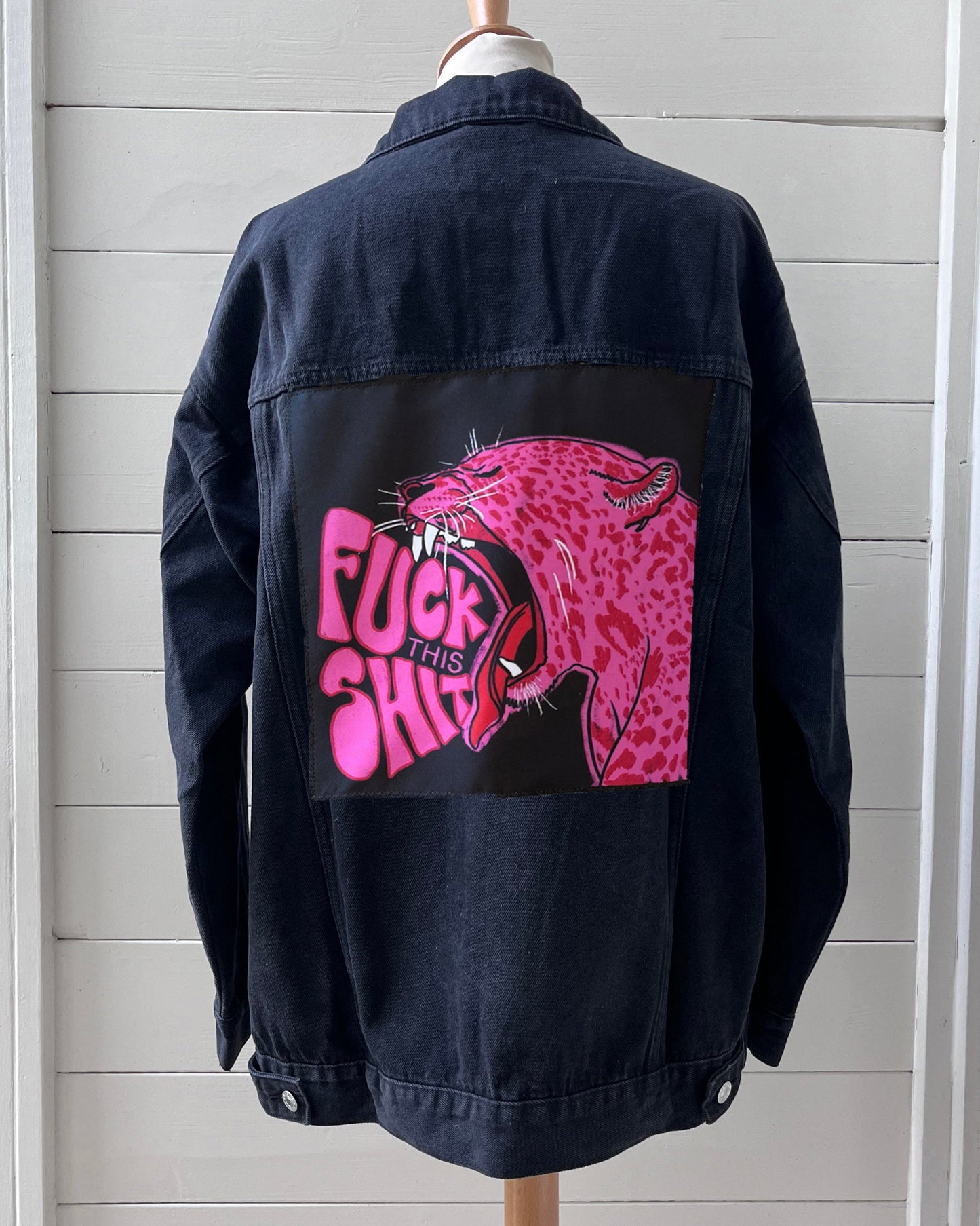 F**k this Shit Pink Jaguar Denim Jacket