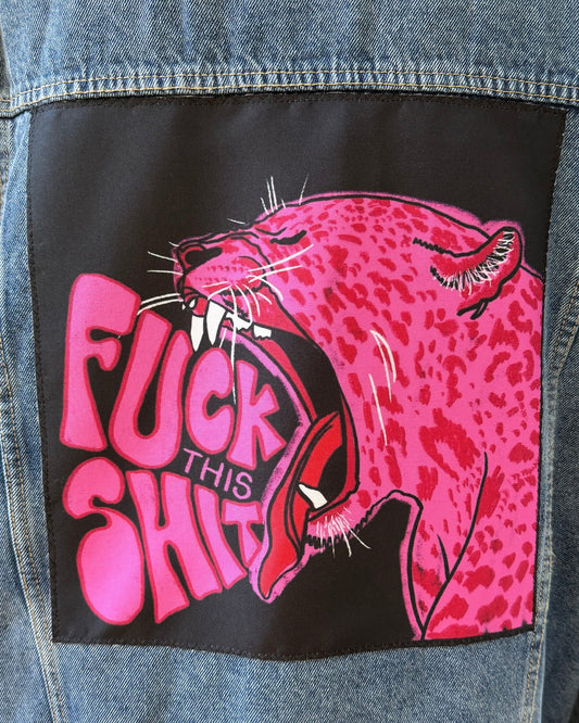 F**k this Shit Pink Jaguar Fabric Patch
