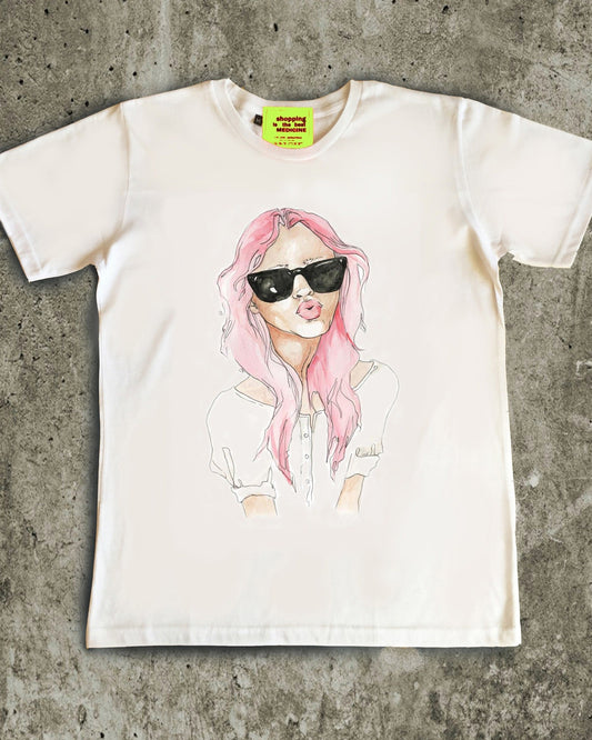 Girl Pink Hair T-shirt