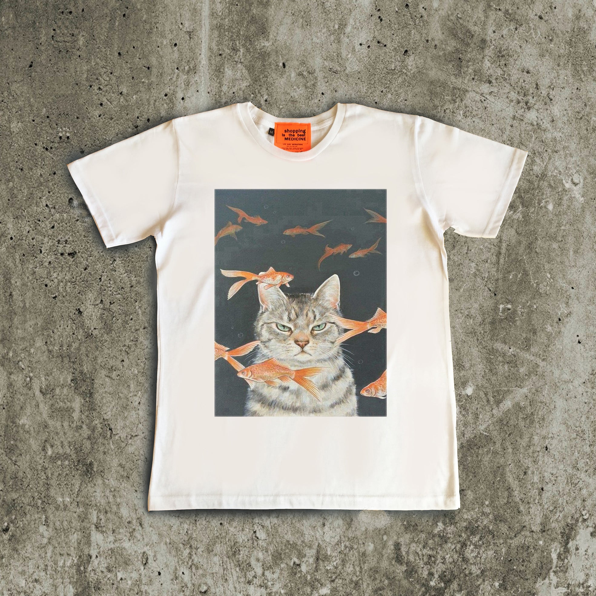 Cat red fish t-shirt